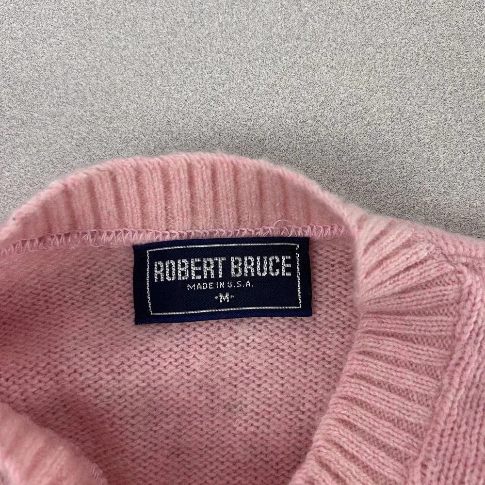 Robert‎ Bruce Sweater Women Medium Pink Made In USA Vintage Pullover